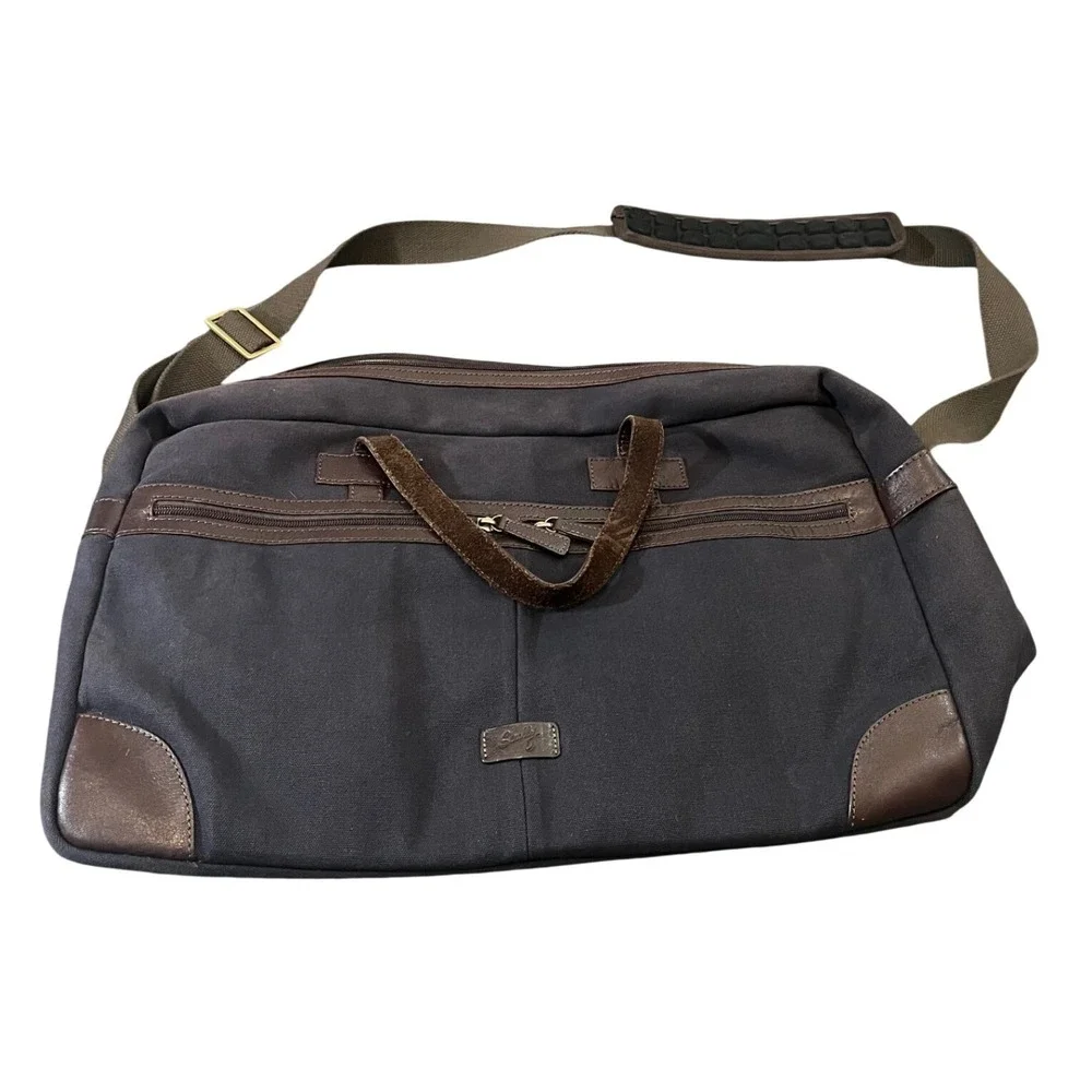 Scully Scully Berkeley Work Bag Briefcase Mens Canvas Leather Trim Travel Tote